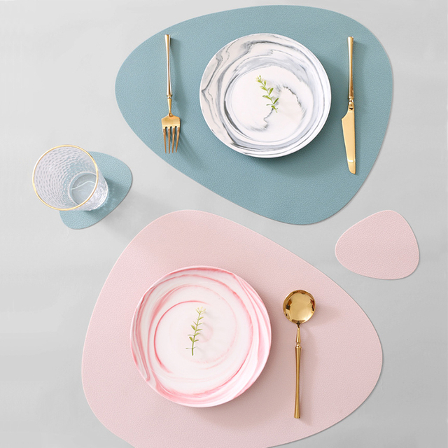 Teardrop-shaped Silicone Placemats And Coasters Set
