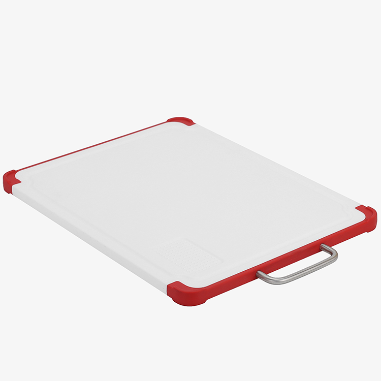 Double-sided Plastic Cutting Board with Groove And Garlic Grinder