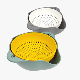 Double-layer Rotatable Colander Bowl