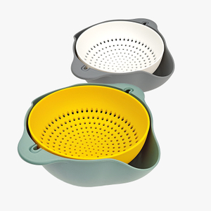 Double-layer Rotatable Colander Bowl