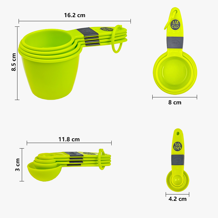 8 Pcs Measuring Cup And Spoon Set with Ring