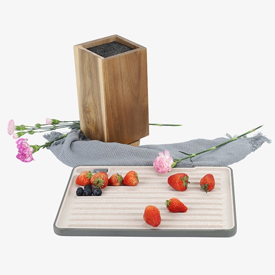 Wheat Straw Cutting Board with Fruit Tray